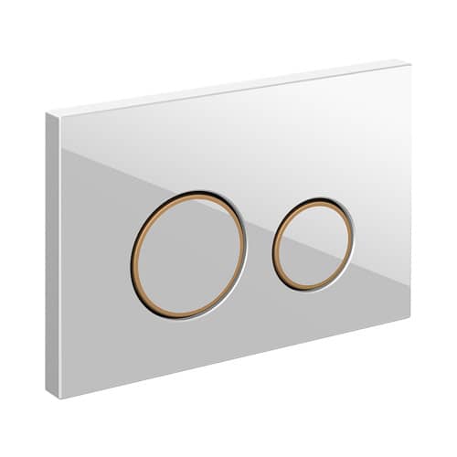 Купить Кнопка для инсталляции Cersanit TWINS белый с золотой рамкой по низкой цене