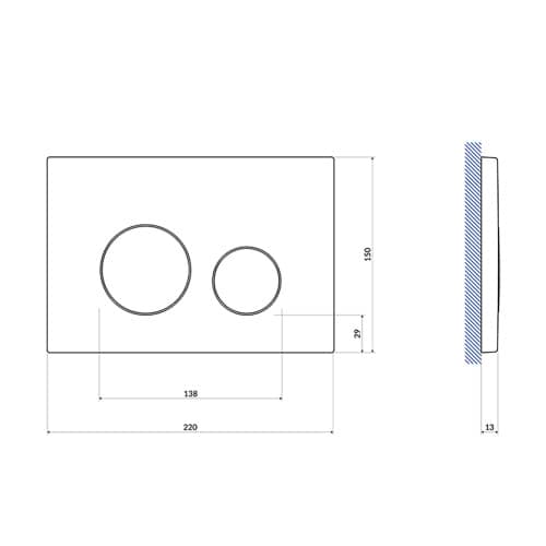 Купить Кнопка для инсталляции Cersanit TWINS черный по низкой цене