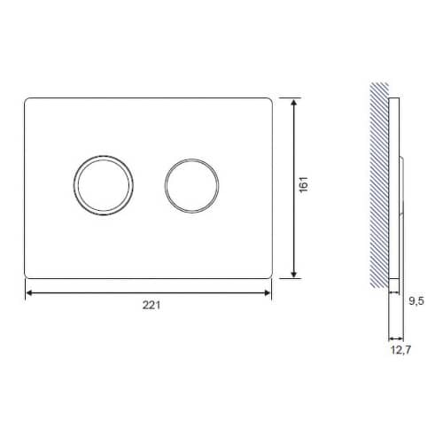 Купить Кнопка для инсталляции Cersanit ACCENTO хром по низкой цене