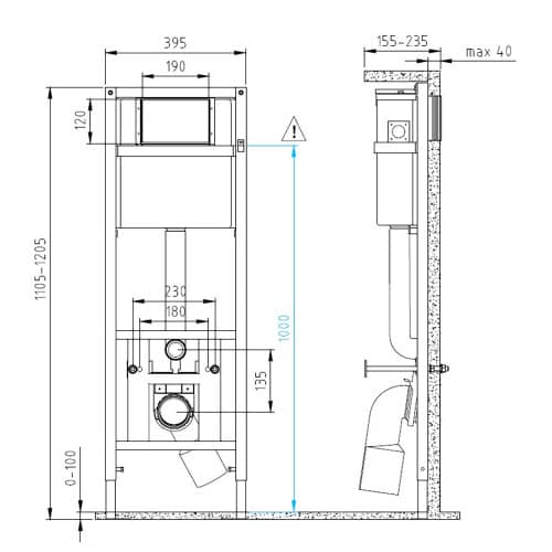 Купить Инсталляция для унитаза Cersanit LINK PRO 40 без кнопки по низкой цене