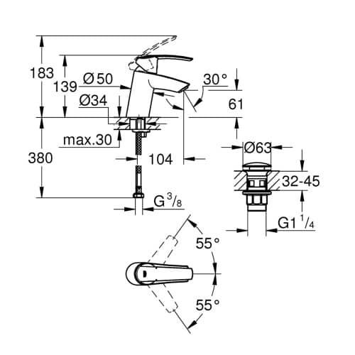 Купить Смеситель для раковины GROHE Start по низкой цене