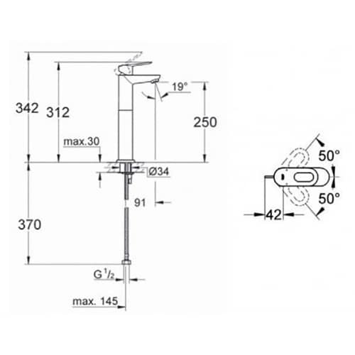 Купить Смеситель для раковины GROHE Bau Loop по низкой цене