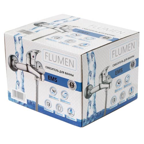 Купить Однорычажный смеситель для ванны FLUMEN Ems с набором для душа по низкой цене