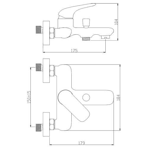 Купить Смеситель для ванны FLUMEN Inn с набором для душа по низкой цене