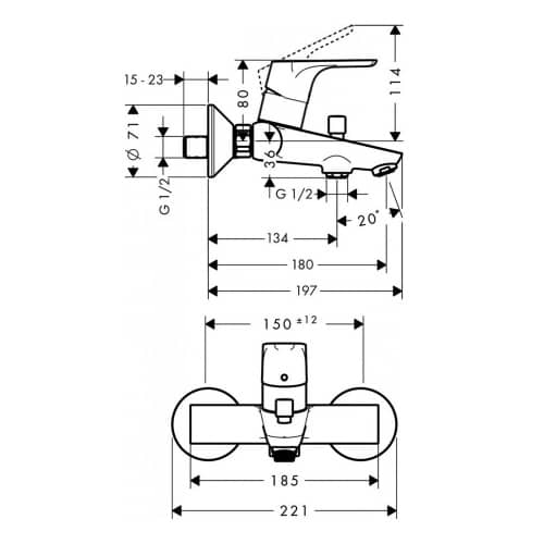 Купить Смеситель для ванны HansGrohe Focus по низкой цене
