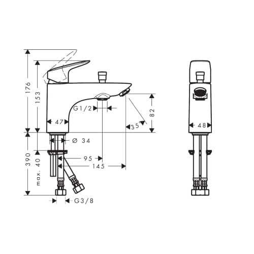 Купить Смеситель на борт ванной HansGrohe Logis по низкой цене