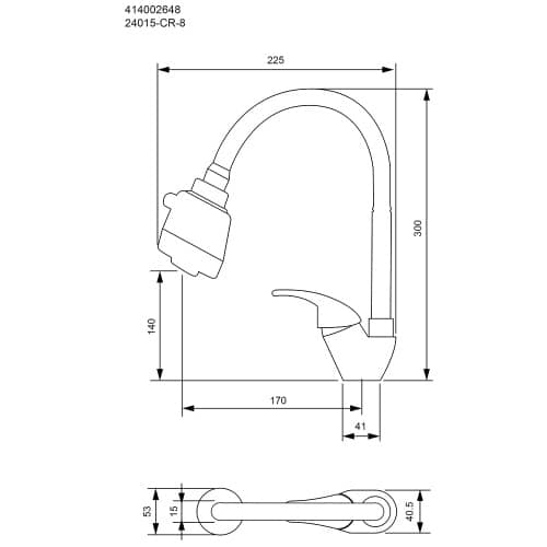 Купить Смеситель для кухни JVK с гибким изливом по низкой цене