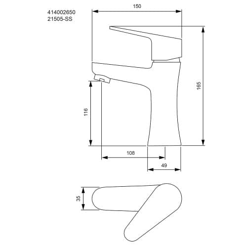 Купить Смеситель для раковины FLUMEN STAHL нержавеющая сталь по низкой цене