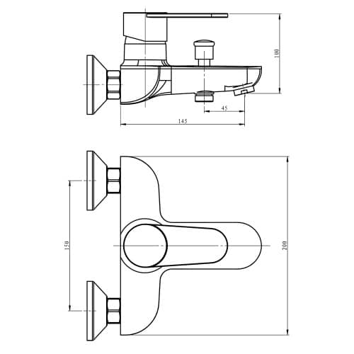 Купить Смеситель для ванны Esparo SW30069 с коротким изливом по низкой цене