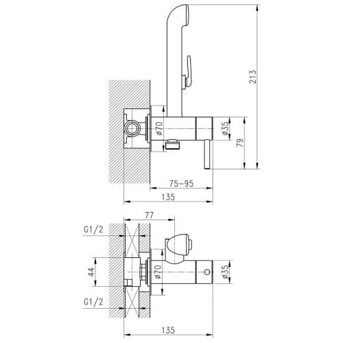 Купить Гигиенический душ Milardo встраиваемый по низкой цене
