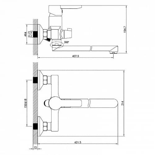 Купить Смеситель для ванны IDDIS Sena с длинным изливом по низкой цене