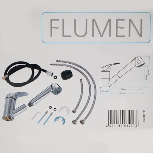 Купить Смеситель для кухни FLUMEN Rona c выдвижным изливом по низкой цене
