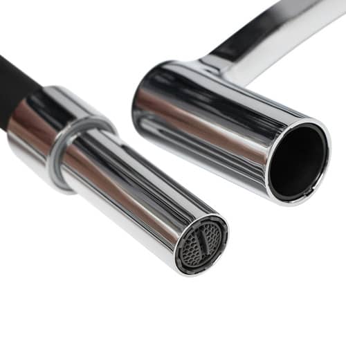 Купить Смеситель для кухни FLUMEN Elsa с гибким изливом хром, чёрный по низкой цене