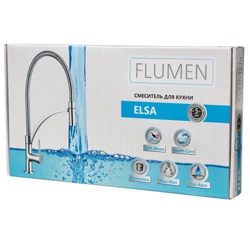 Купить Смеситель для кухни FLUMEN Elsa с гибким изливом хром по низкой цене