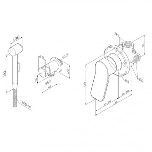 Купить Гигиенический душ AM.PM X-Joy встраиваемый по низкой цене