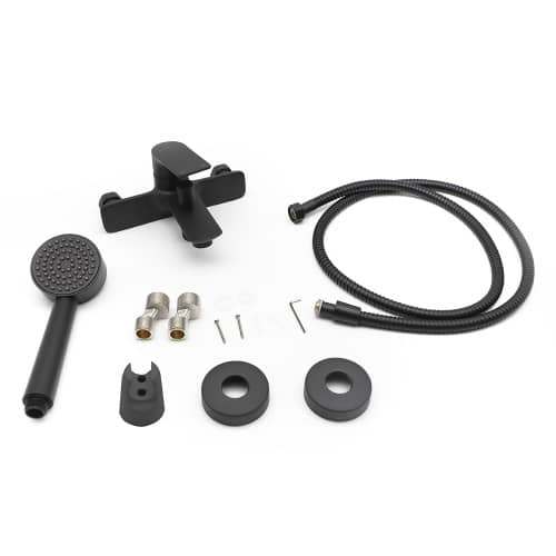 Купить Смеситель для ванны FLUMEN DESIGN Orlean с набором для душа черный по низкой цене