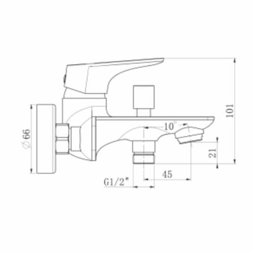 Купить Смеситель для ванны FLUMEN DESIGN Orlean с набором для душа черный по низкой цене