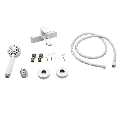 Купить Смеситель для ванны FLUMEN DESIGN Orlean с набором для душа белый по низкой цене