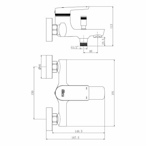 Купить Смеситель для ванны FLUMEN DESIGN Leon с набором для душа белый по низкой цене