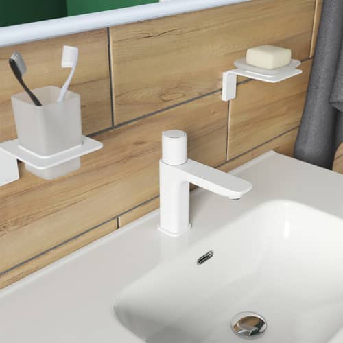 Купить Смеситель для раковины IDDIS Slide Push Control белый по низкой цене