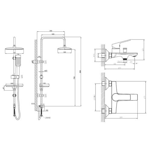 Купить Набор для ванны и душа Esko со смесителем по низкой цене