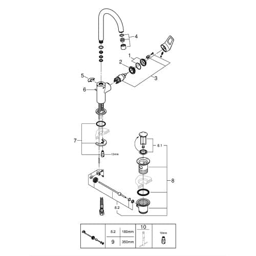Купить Смеситель для раковины Grohe Start Loop L по низкой цене
