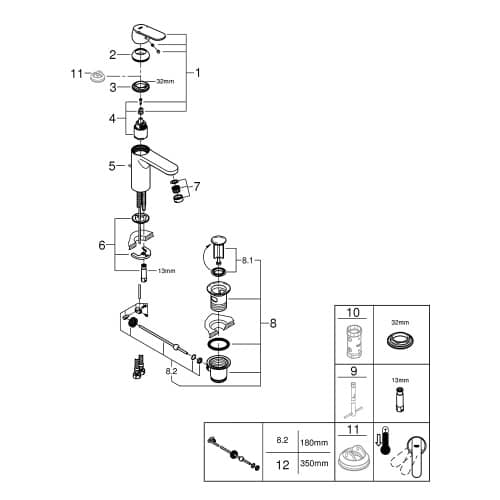 Купить Смеситель для раковины Grohe Get M по низкой цене