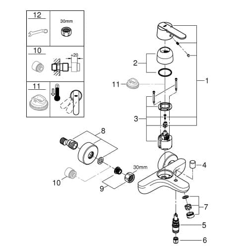 Купить Смеситель для ванны GROHE Get по низкой цене