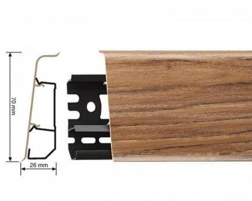 Деревянный, металлический, пластиковый напольный плинтус.