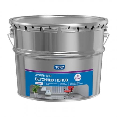 Купить Эмаль ТЕКС Профи для бетонных полов серая 9 л по низкой цене