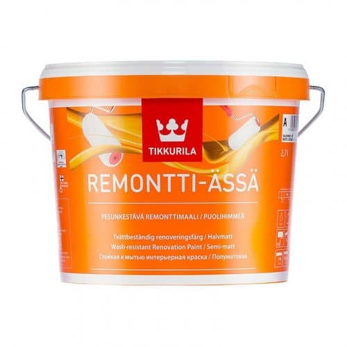 Купить Краска Tikkurila Remontti Assa А в/д, акрилатная, интерьерная 2,7 л по низкой цене