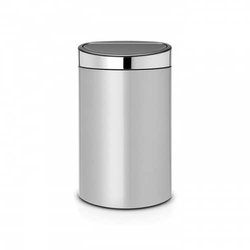 Купить Бак Brabantia Touch Bin New мусорный, серый металлик, со стальной крышкой, 40 л по низкой цене