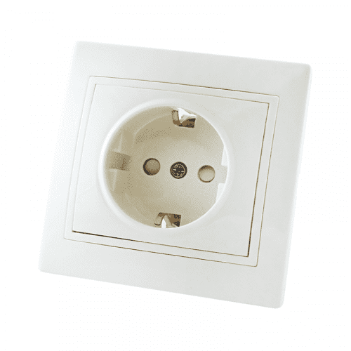Купить Розетка TDM Electric ТАЙМЫР SQ1814-0019 в рамку с/у, 1 гнездо, с/з и шторками, с крышкой, 16 А, 230 В, IP42, керамика, белая по низкой цене