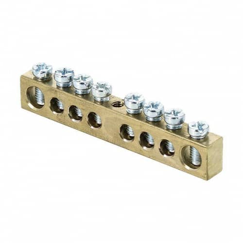 Купить Шина PEN "ноль-земля" 6х9 8 отвер. латунь крепеж по центру PROxima EKF sn0-63-08 по низкой цене