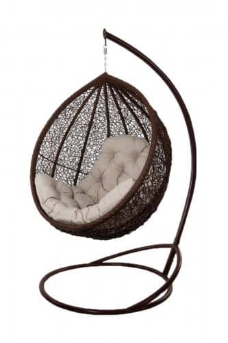 Купить Кресло Кокон подвесное коричневое по низкой цене