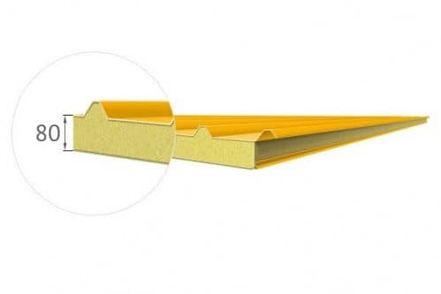 Купить Сэндвич панель ПСТМ ПКБ кровельная, 80х1000 мм по низкой цене