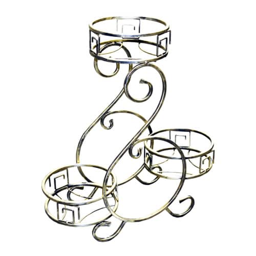 Купить Подставка для цветов Конек 3 горшка металлическая 60х60 см по низкой цене