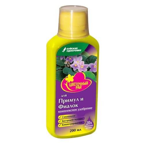Купить Удобрение минеральное для Примул и Фиалок Буйские удобрения 0,2 л по низкой цене