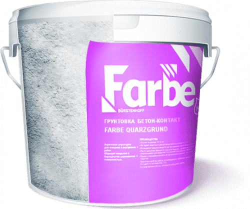Купить Грунтовка FARBE Quarzgrund с кварцевым песком (Бетон-контакт) 15 кг по низкой цене