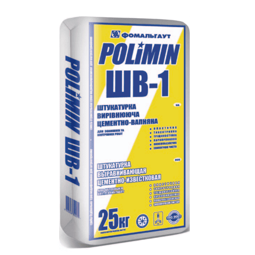 Купить Штукатурка Polimin отделочная цементная 25 кг по низкой цене