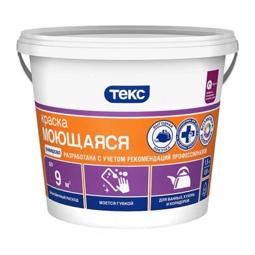 Купить Краска ТЕКС Универсал A в/д моющаяся 1,5 кг по низкой цене