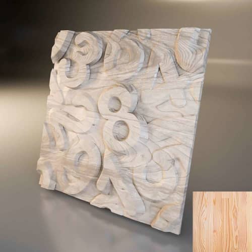 3D панель стеновая Relieffo Numeral (Лиственница) Д038ЛС 600х600х30 мм