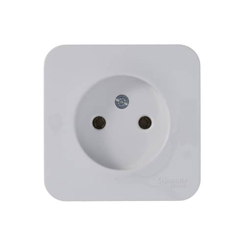 Купить Розетка Schneider Electric Бланка без заземления белая по низкой цене