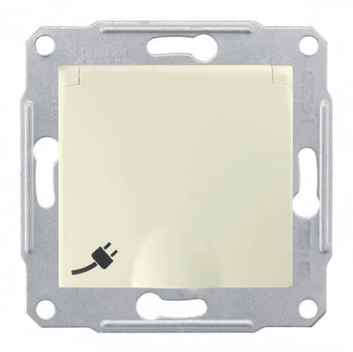 Купить Механизм розетки 1-м СП Sedna 16А IP20 250В с заземл. защ. шторки с крышкой беж. SchE SDN3100147 по низкой цене