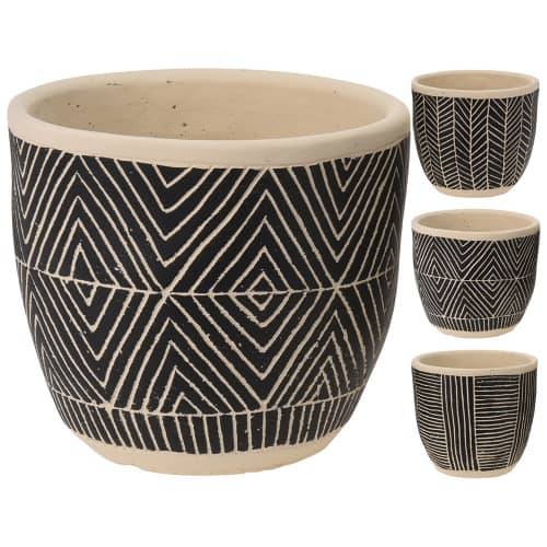 Купить Кашпо керамическое Геометрия d14,5хh12,5 см в ассортименте по низкой цене