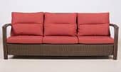 Купить Диван ТЕРРАСА Люкс ВЕНЕЦИЯ 3-х местный, плетеный, жгут 8251, с подушками, ткань М9002 по низкой цене