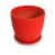 Купить Горшок для цветов с поддоном d21 см красный Винил по низкой цене
