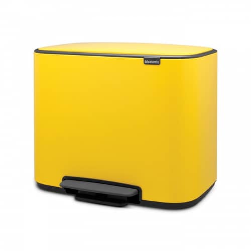 Купить Бак Brabantia Pedal Bin Bo мусорный, желтая маргаритка, 3х11 л по низкой цене