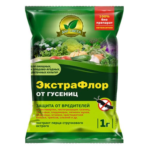 Купить Биопрепарат от гусениц ЭкстраФлор Доктор Грин 1 г по низкой цене