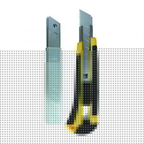 Купить Нож Biber строительный, усиленный, обрезиненый корпус, 3 запасных лезвия, 18 мм по низкой цене